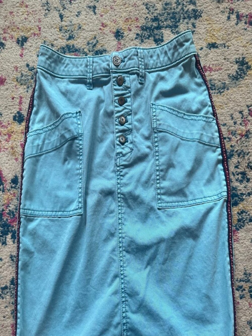 Anthropologie Pilcro & the Letterpress Side Stripe Chino Pencil Skirt - size 0